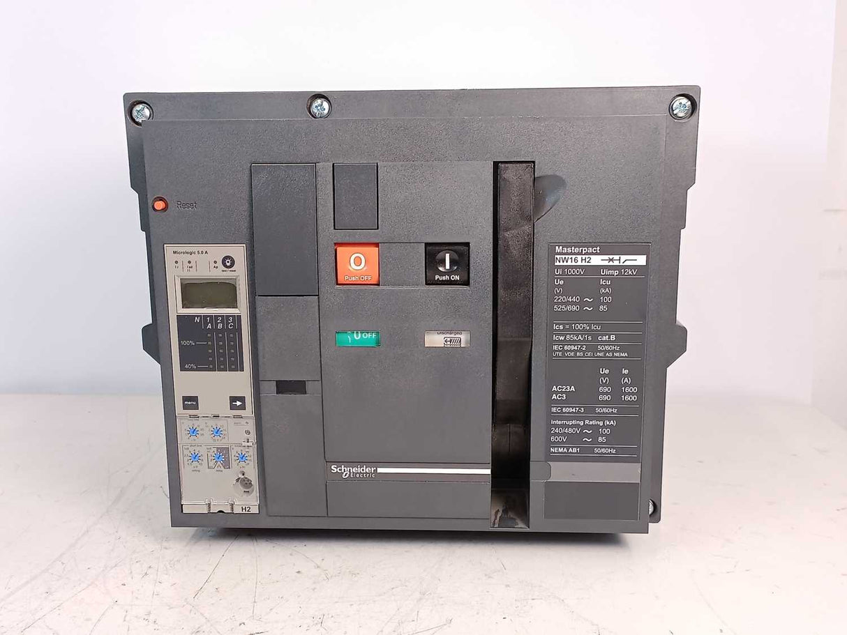 Schneider Electric NW16H2 Circuit Breaker Masterpact, NW16H23PMDO5.0A, not used