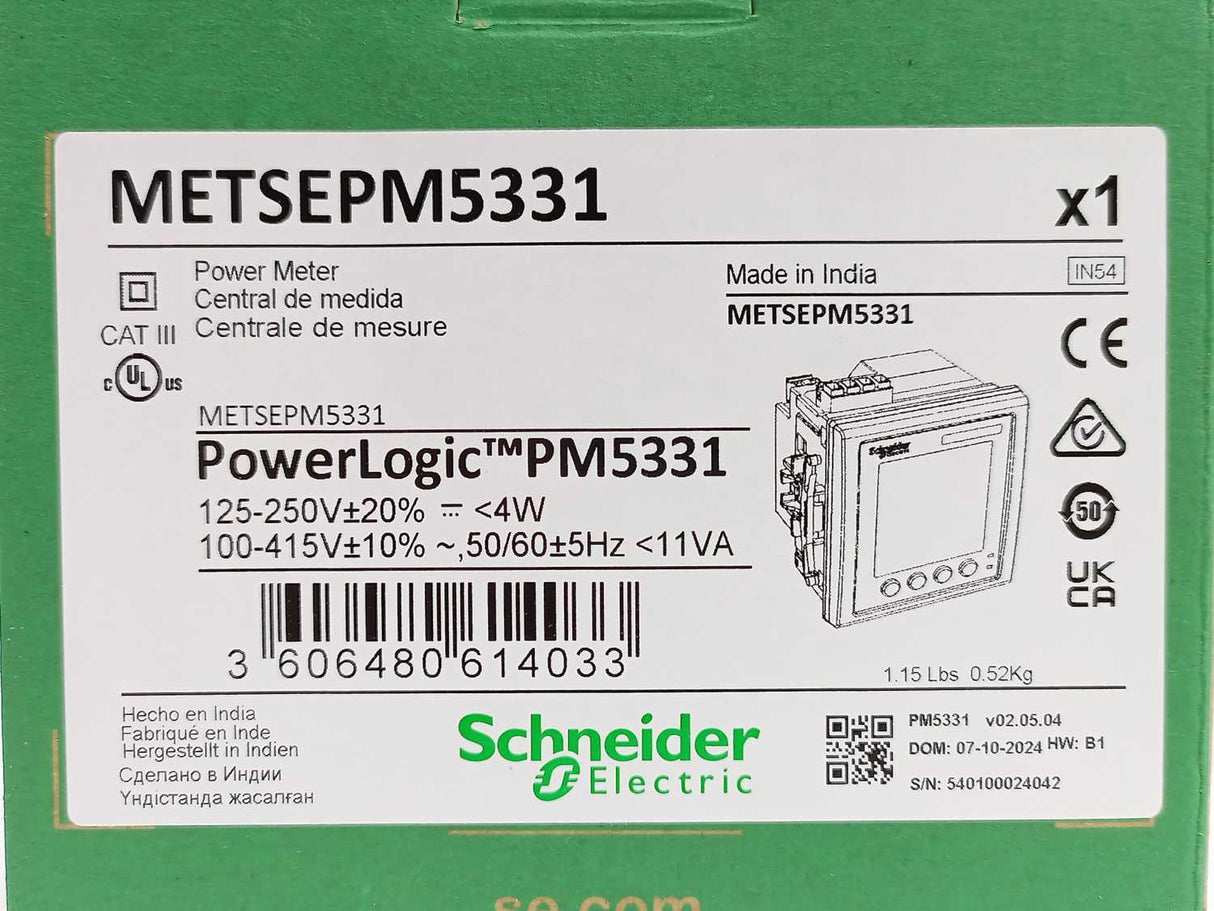 Schneider Electric METSEPM5331 PowerLogic PM5300 Power Meter