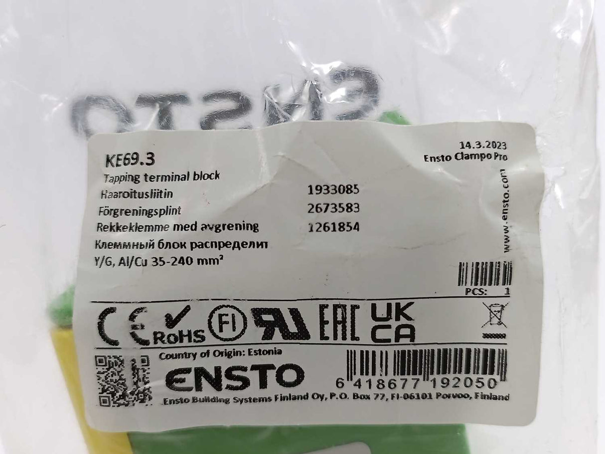 Ensto KE69.3 Feed-through Terminal PE 35-240mm²