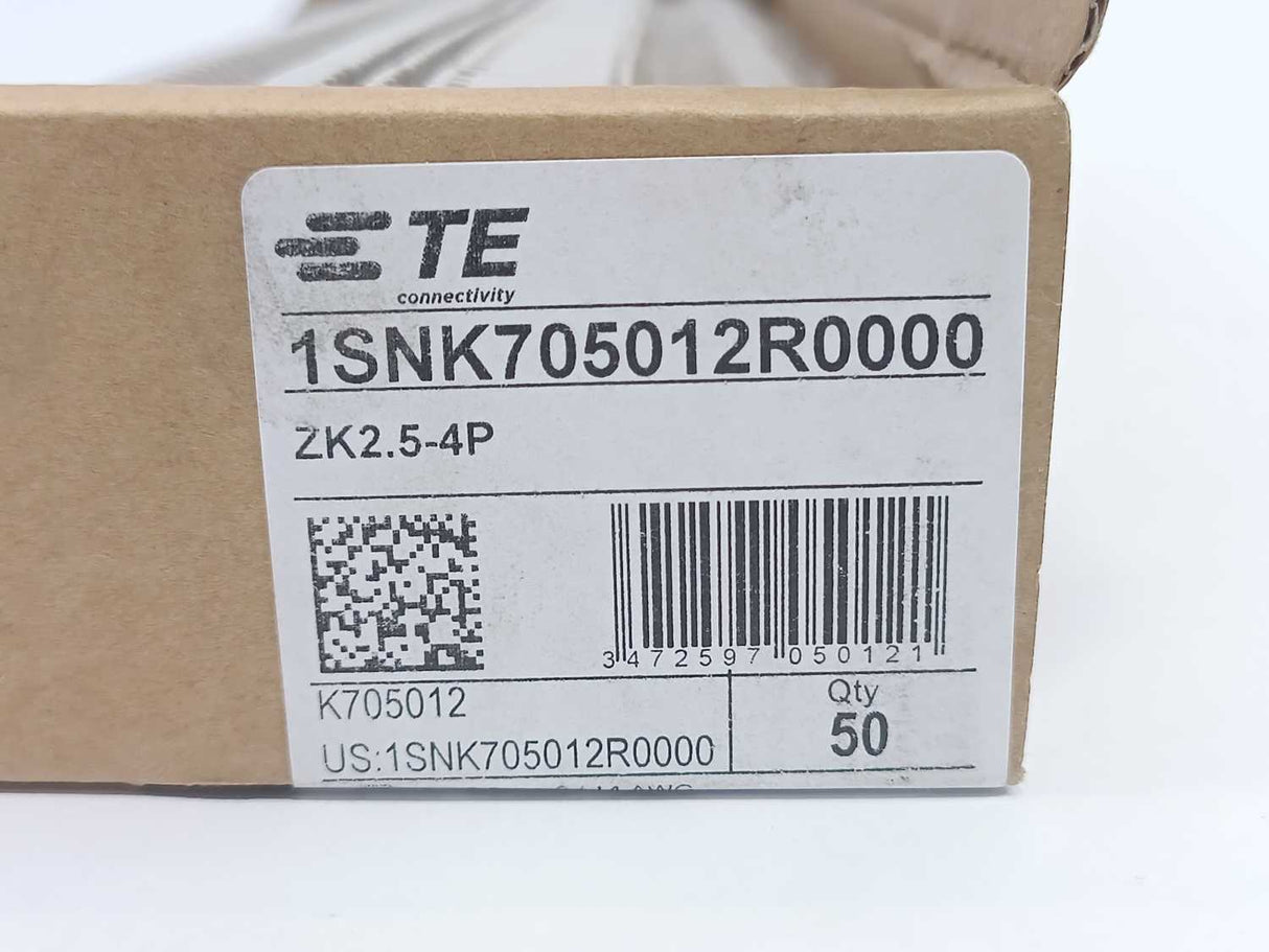 ABB 1SNK705012R0000 ZK2.5-4P Spring Clamp Terminal Block Batch 50 Pcs.