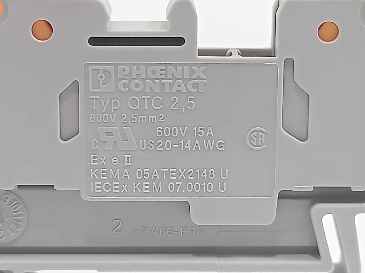 Phoenix Contact 3206416 QTC 2,5 Feed-through Terminal Block Batch 50 Pcs.