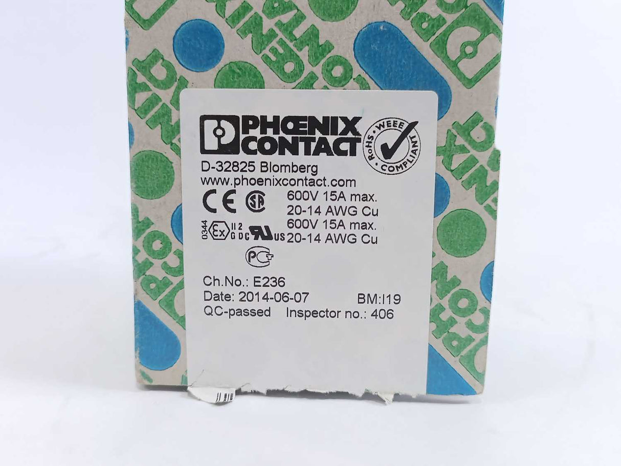 Phoenix Contact 3206416 QTC 2,5 Feed-through Terminal Block Batch 50 Pcs.