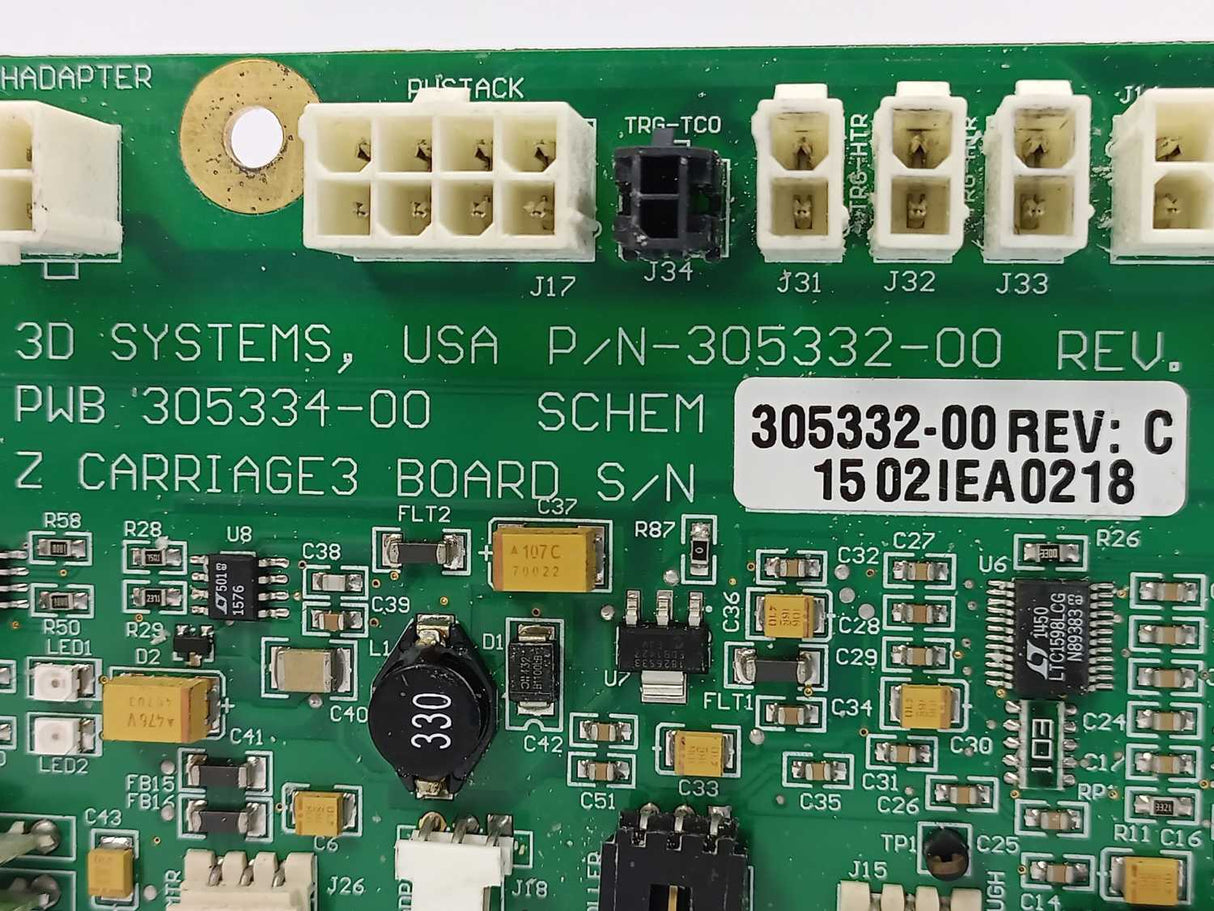 3D Systems Corporation 305332-00 Z CARRIAGE 3 Board