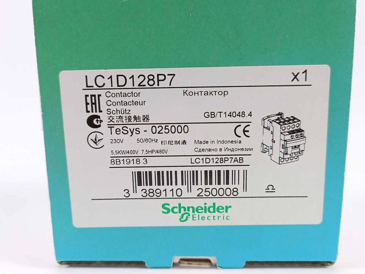 Schneider Electric LC1D128P7 TeSys D Contactor