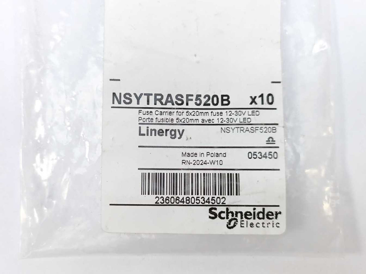 Schneider Electric NSYTRASF520B Linergy TR Fuse Carrier Batch 10 Pcs.