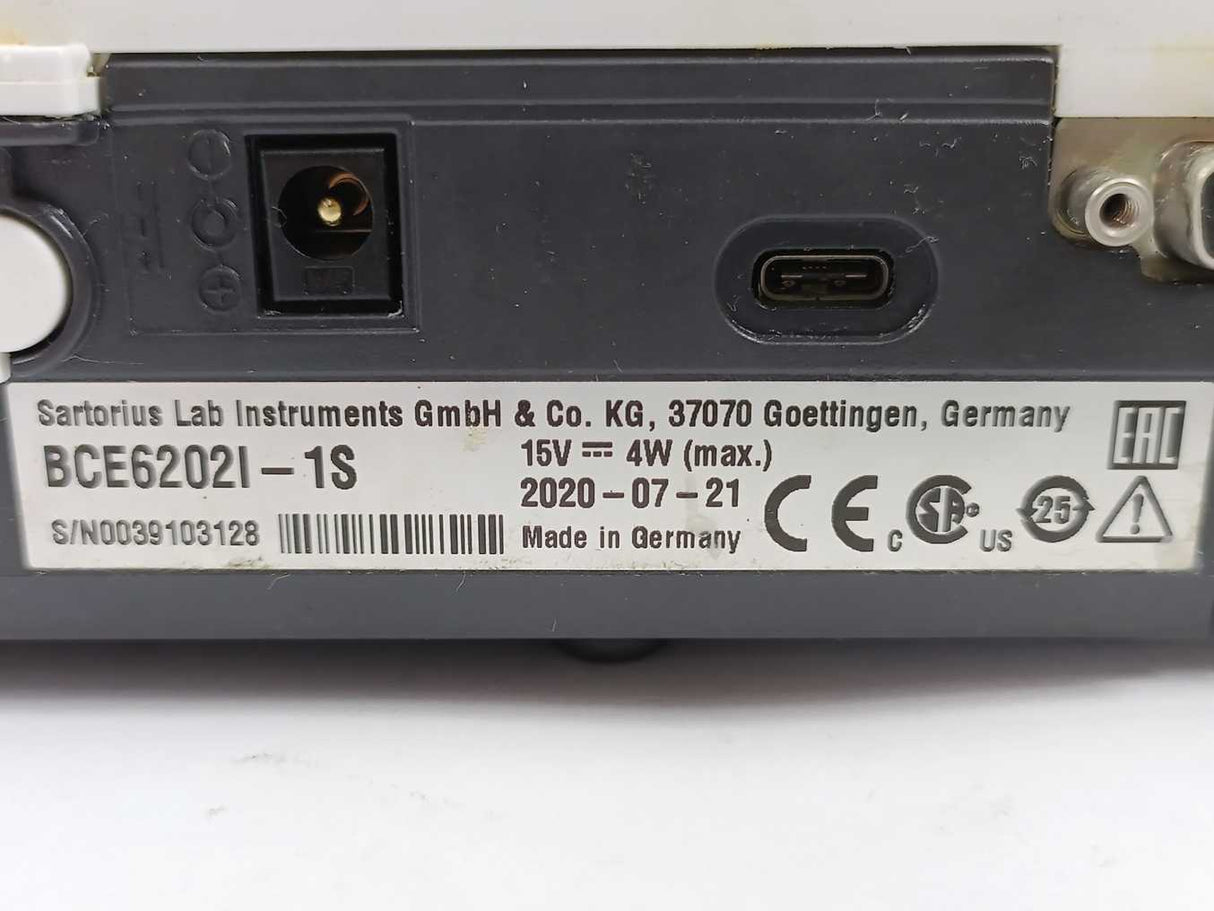 SARTORIUS BCE62021-1S Essential Line Precision Balance Scale 6,200g, 10mg