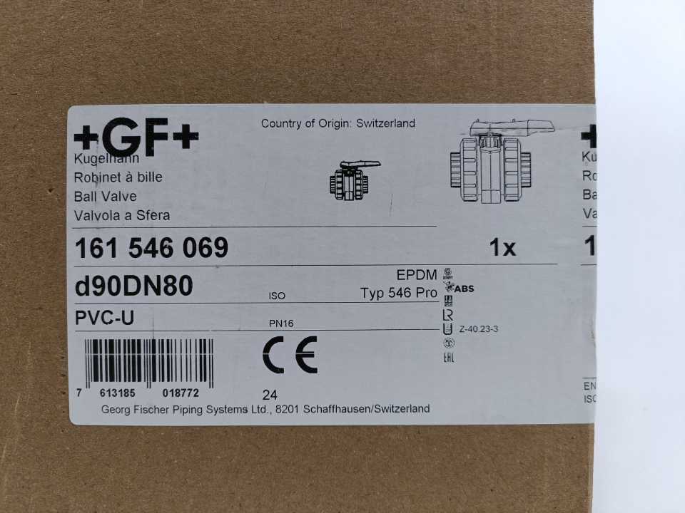 +GF+ 161546069 PVC-U/EPDM Ball Valve New Pro Version D90DN80