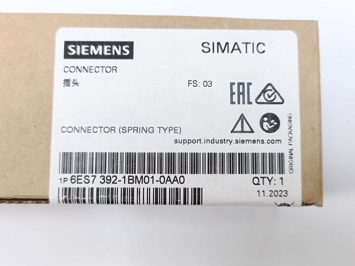 Siemens 6ES7392-1BM01-0AA0 SIMATIC Connector (Spring Type)