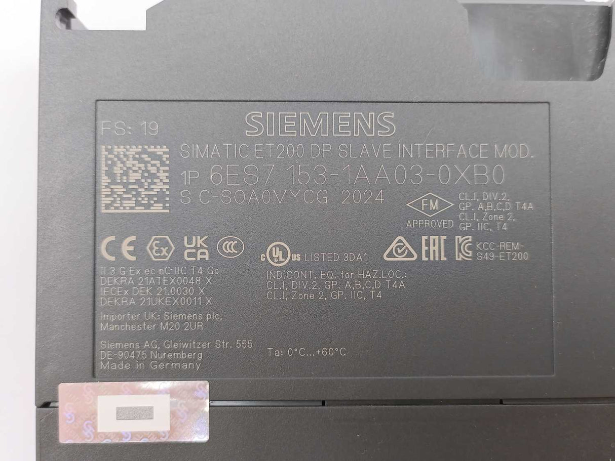 Siemens 6ES7153-1AA03-0XB0 Simatic ET200 DP Slave Interface Mod