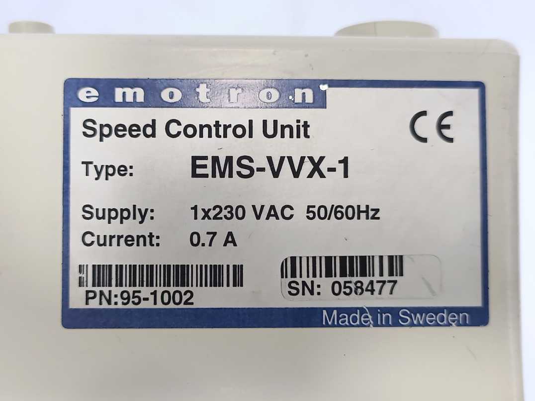Emotron EMS-VVX-1 Speed Control Unit *FOR SPAREPARTS*