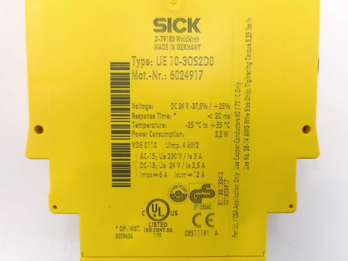 SICK 6024917 UE10-30SD0 Safety Extension Relay