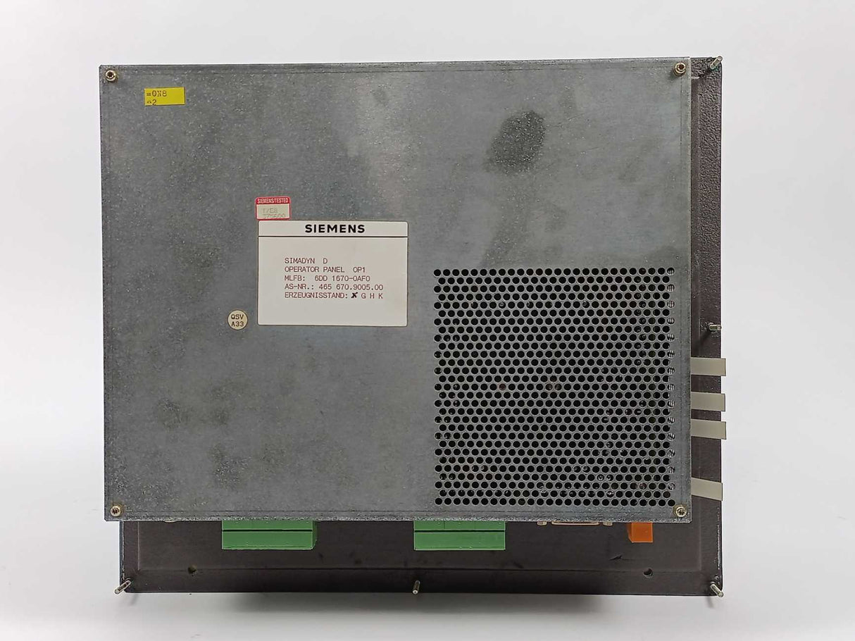 Siemens 6DD1670-0AF0 SIMADYN D Operator Panel - 465 670.9005.00