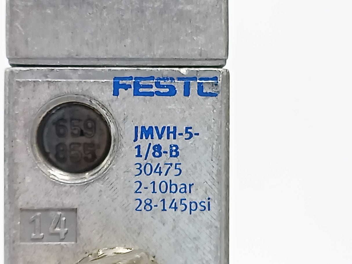Festo 30475 JMVH-5-1/8-B Solenoid Valve 2-10bar w/ 2x 119807 MSV-3