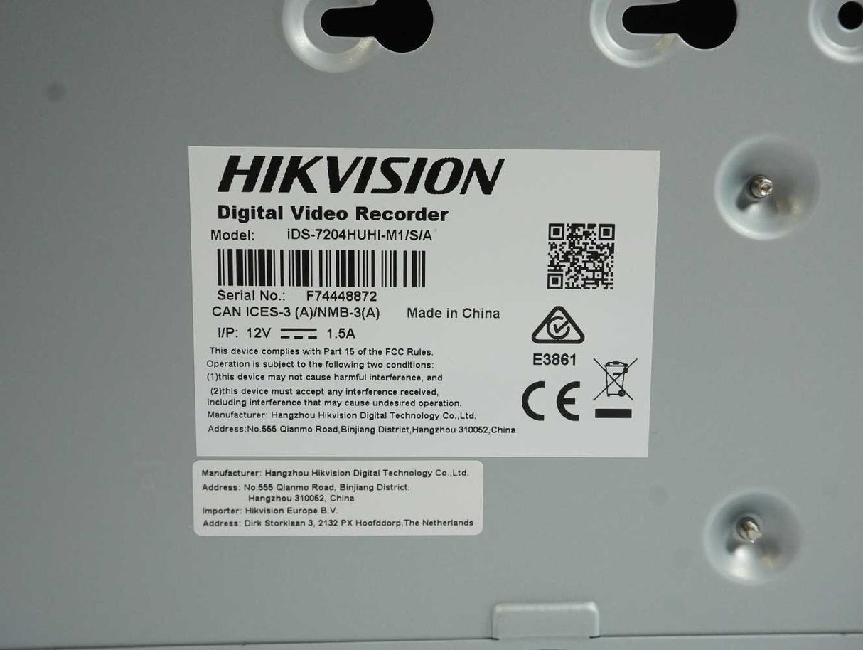 HikVision iDS-7204HUHI-M1/S/A Turbo HD DVR 7200 Series