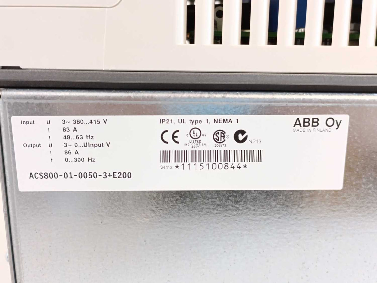 ABB 3AUA0000005172 ACS800-01-0050-3+E200