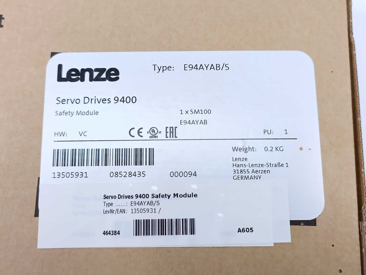 LENZE E94AYAB/S Servo Drives 9400