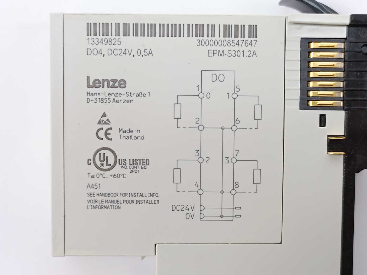 LENZE EPM-S301.2A I/O System 1000 DO4. DC24V 0,5A