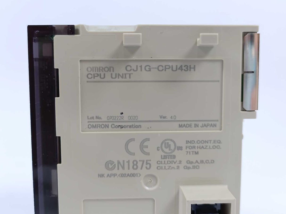 OMRON CJ1G CPU43H SYSMAC Programmable Controller CPU Unit