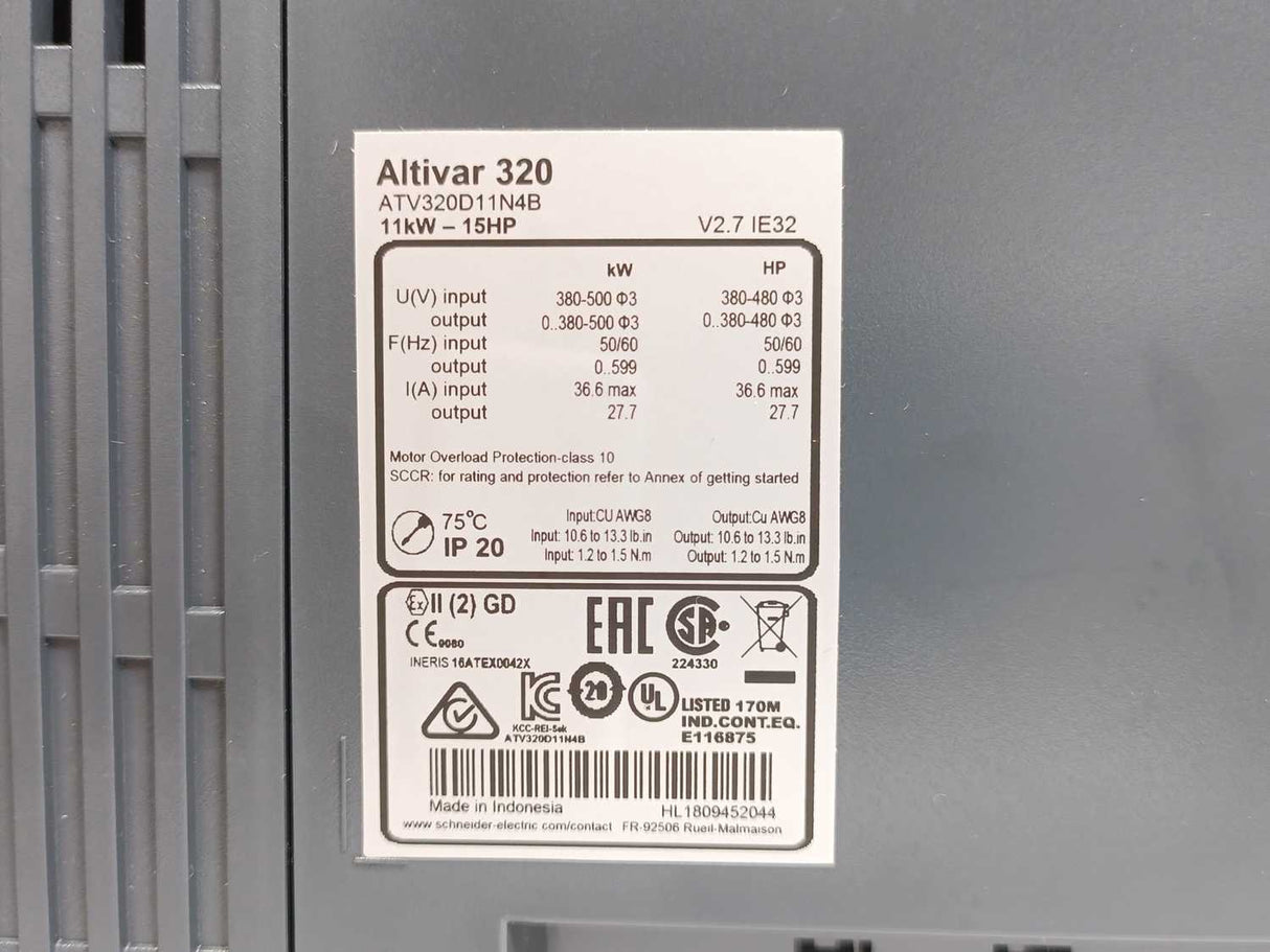Schneider Electric ATV320D11N4B Altivar Frequency Converter