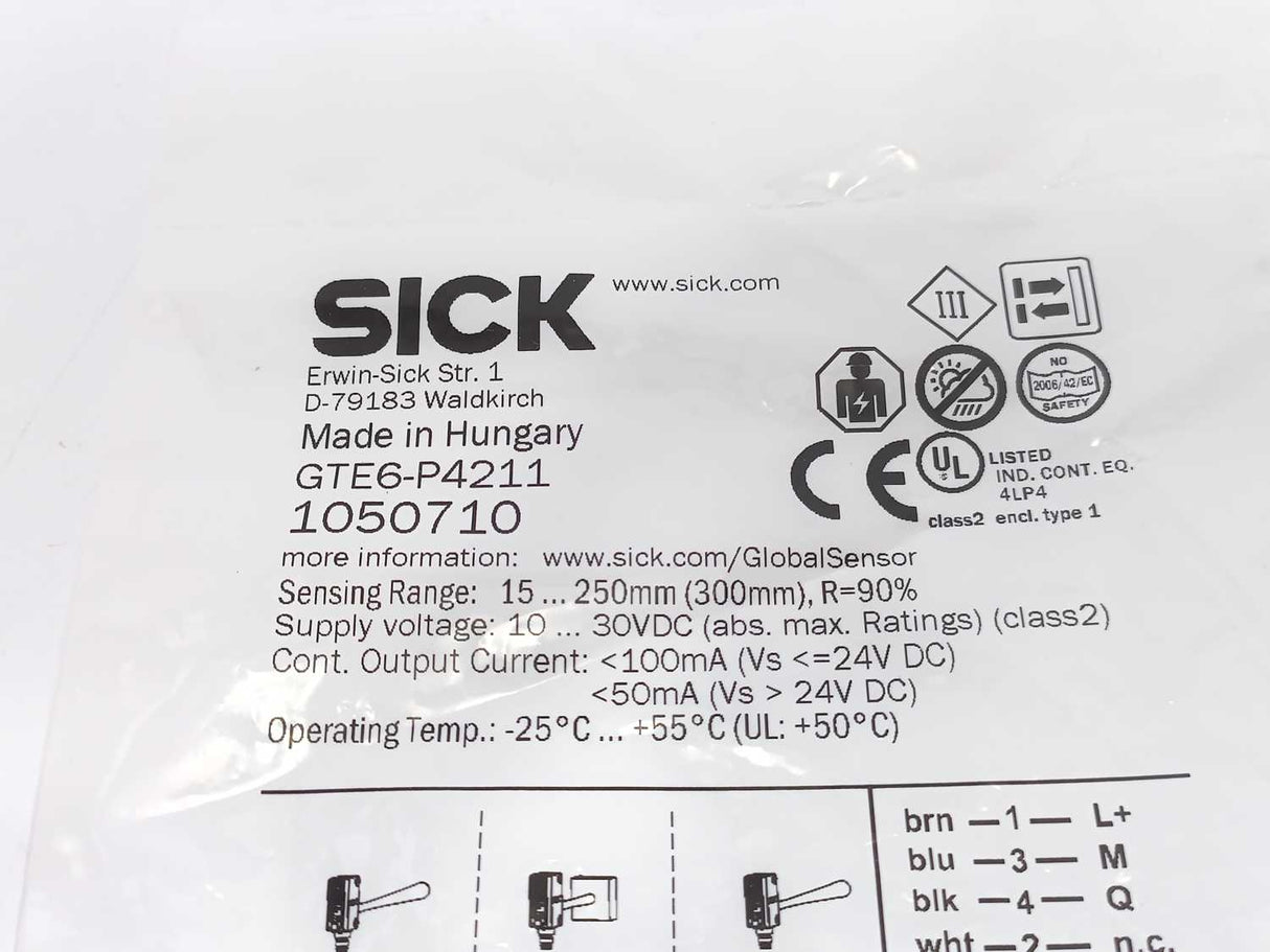 SICK 1050710 GTE6-P4211 Photoelectric Proximity Sensor