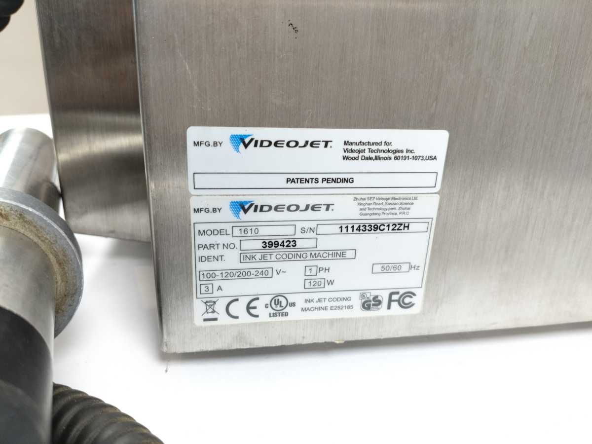 VideoJet 399423 1610 Ink Jet Coding Machine