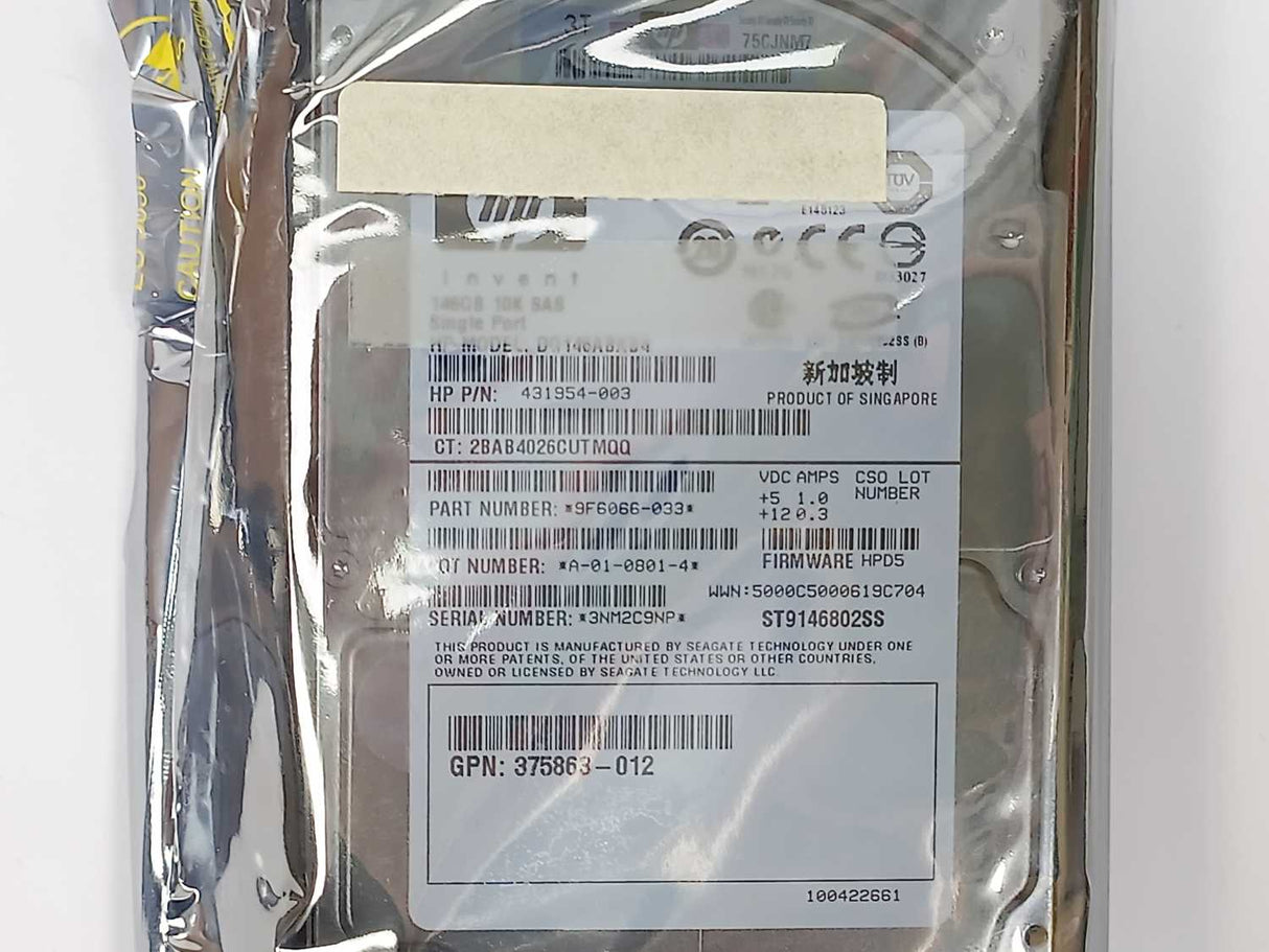 Hewlett Packard 431954-003 DG146ABAB4 Hard Drive