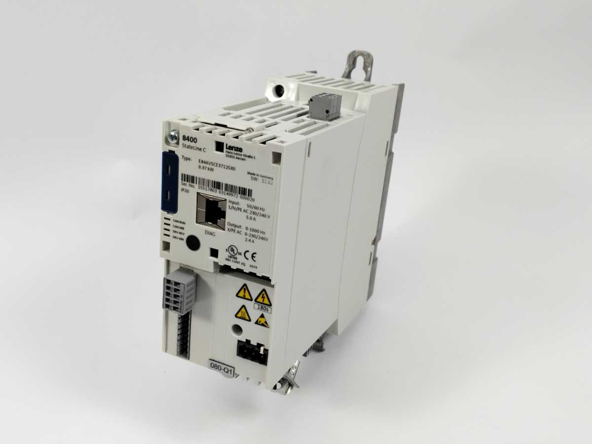 LENZE E84AVSCE3712SX0 1 phase 0.37kW 2.4A 8400 StateLine C Frequency Inverter