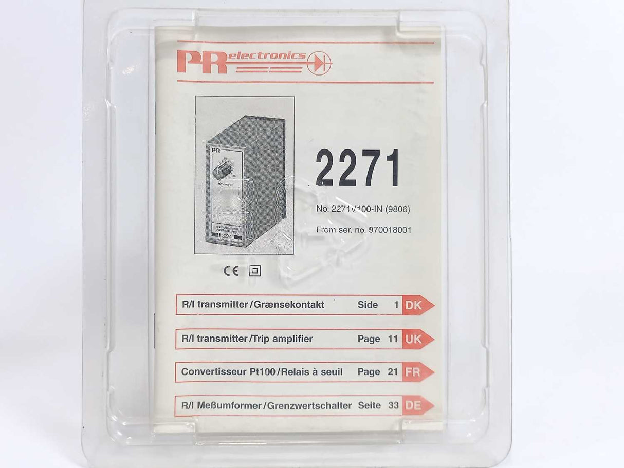 PR Electronics 2271 L2A1 R/I Transmitter/Trip Amplifier