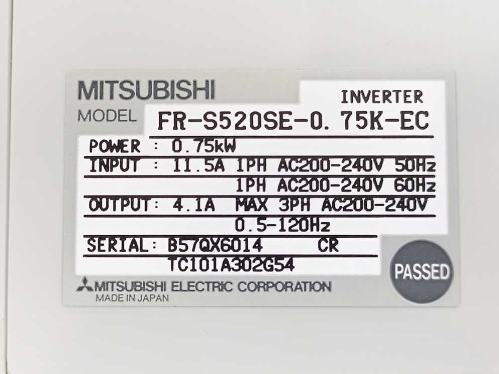Mitsubishi FR-S520SE-0.75K-EC S500 Inverter 0,75kW w/ Rasmi 152736 Filter