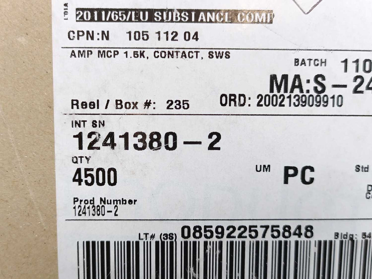 TE Connectivity 1241380-2 AMP MCP 1.5K, Contact, SWS ~3300pcs.