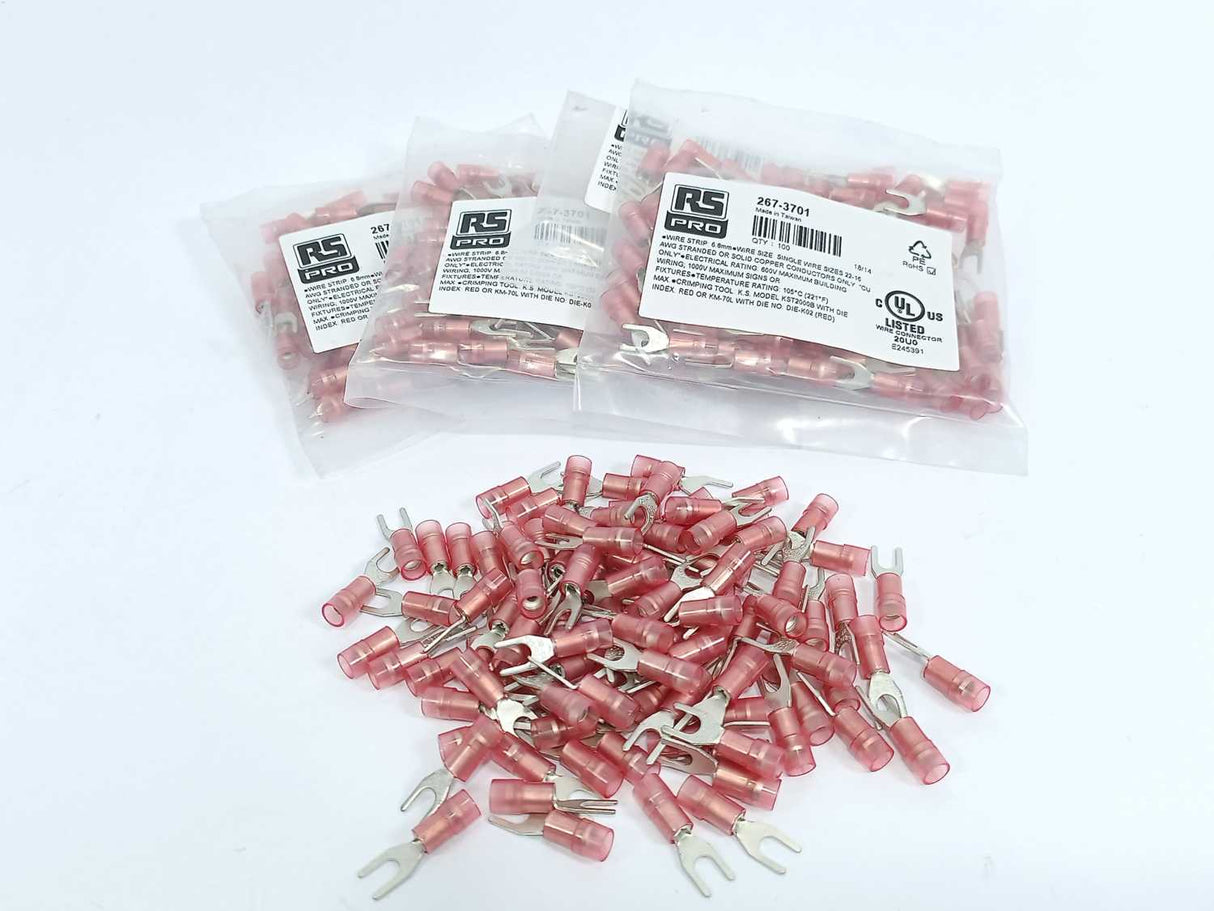 RS Pro 267-3701 Insulated Crimp Spade Connector 400 Pcs.