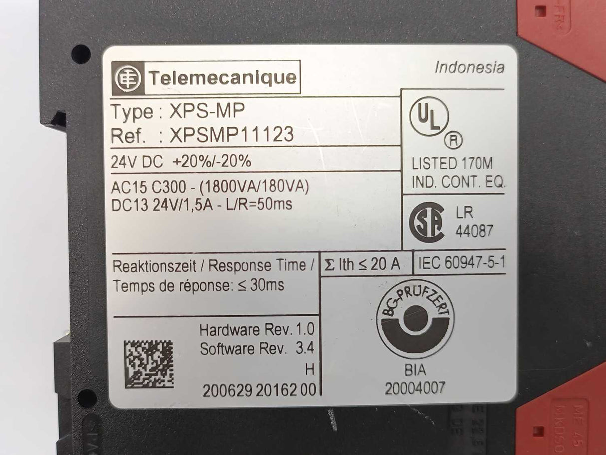 TELEMECANIQUE XPSMP11123 XPS-MP Safety Controller