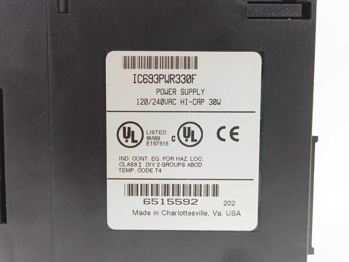 GE Fanuc IC693PWR330F High Capacity Power Supply Series 90-30