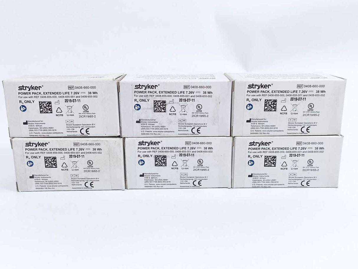 STRYKER 0408-660-000 Power Pack Extended Life 7.26V 38Wh