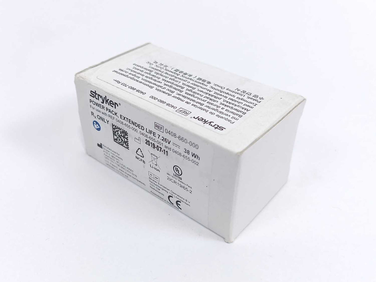 STRYKER 0408-660-000 Power Pack Extended Life 7.26V 38Wh