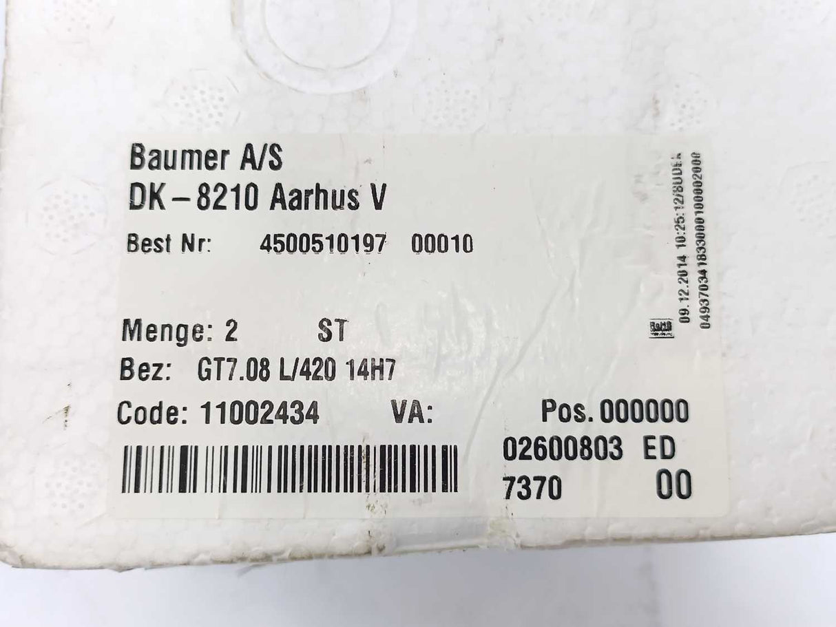 Baumer Hubner GT7.08L/420 Tachogenerator / Encoder