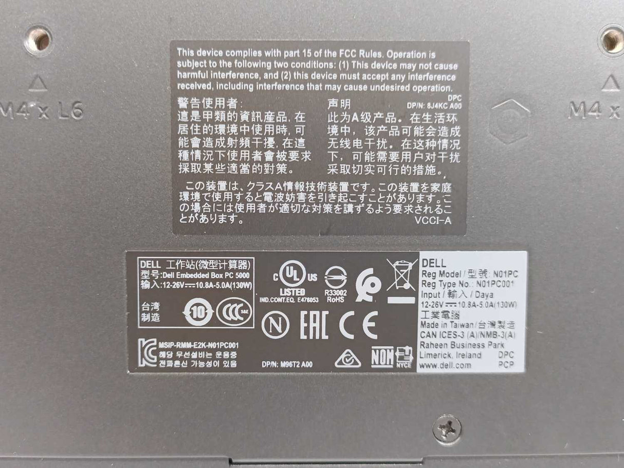 Dell N01PC001 Embedded Box PC 5000 N01PC