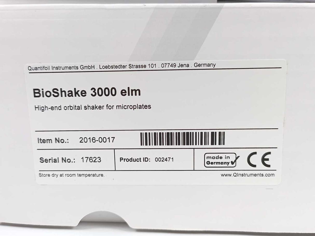QInstruments 2016-0017 Bioshake 3000 elm High-end Orbital Shaker for Microplates
