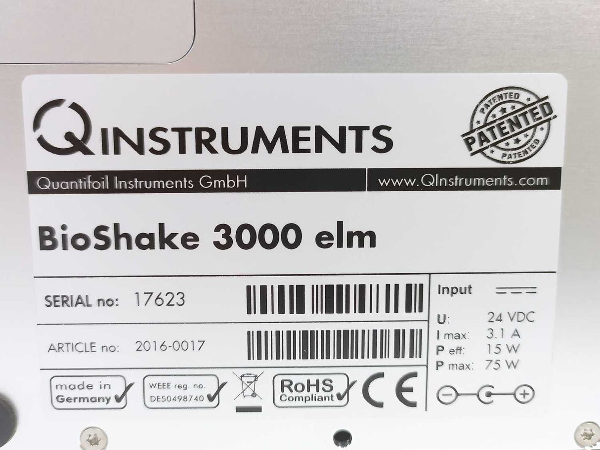 QInstruments 2016-0017 Bioshake 3000 elm High-end Orbital Shaker for Microplates