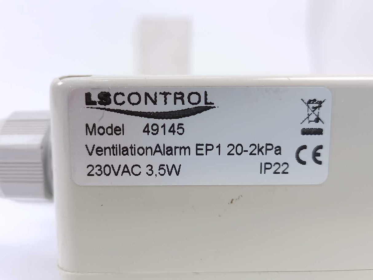 LSCONTROL 49145 Ventilation Alarm EP1 20-2kPa 230VAC 3,5W IP22