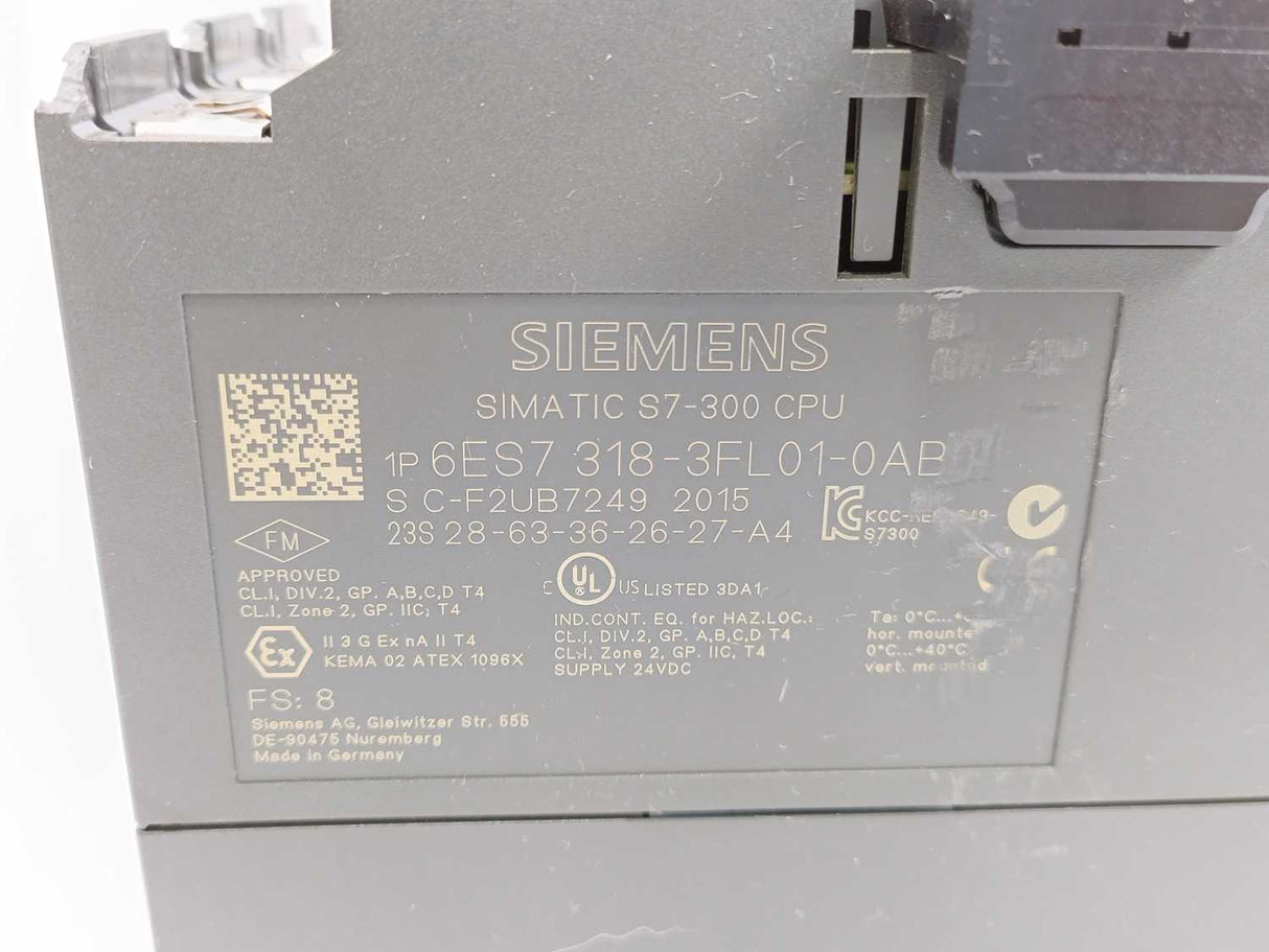Siemens 6ES7318-3FL01-0AB0 SIMATIC S7-300 CPU