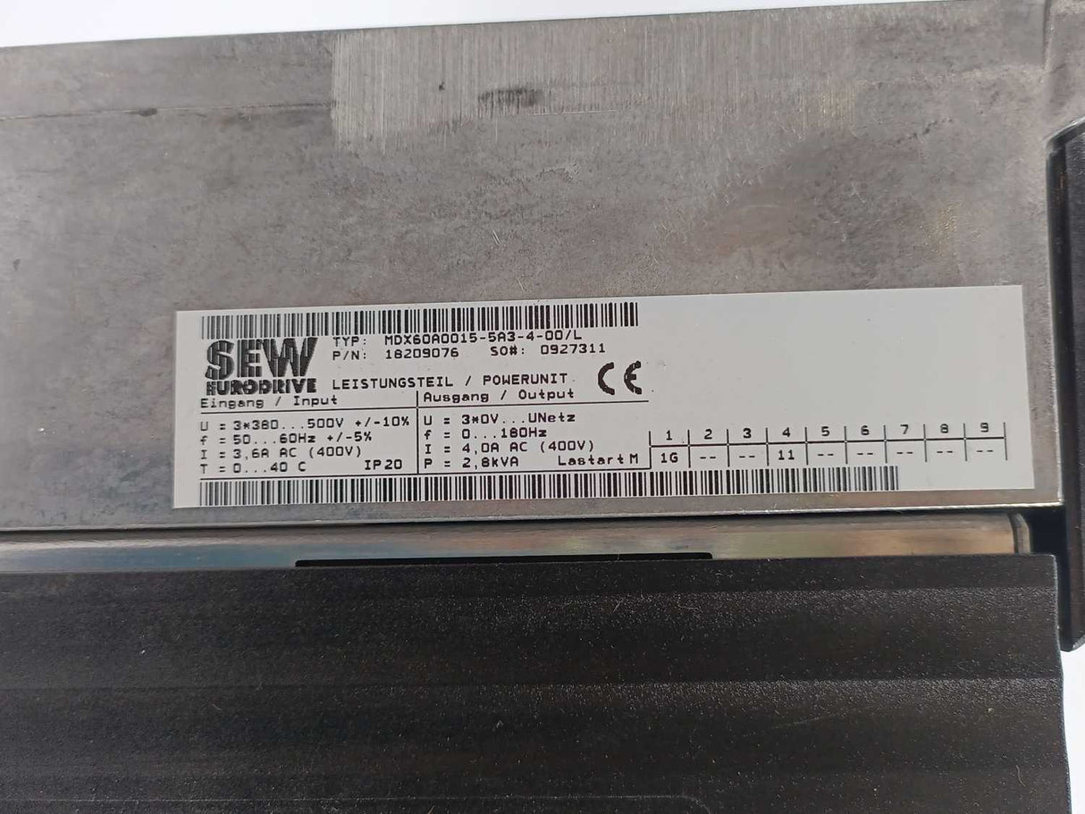 SEW-EURODRIVE MDX61B0015-5A3-4-0T/L Control Unit 18029270