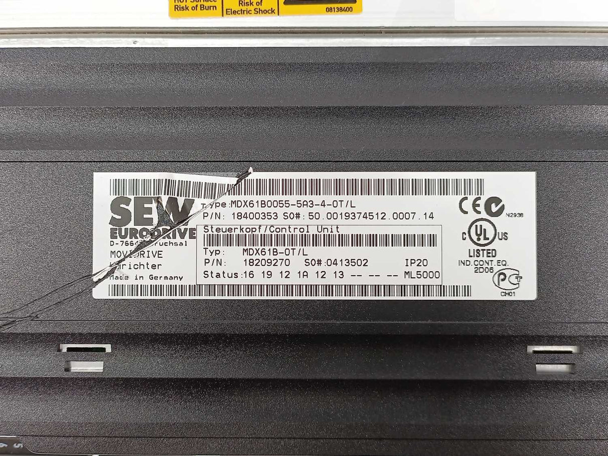 SEW-EURODRIVE MDX61B0055-5A3-4-0T/L Movidrive Control Unit 08249571
