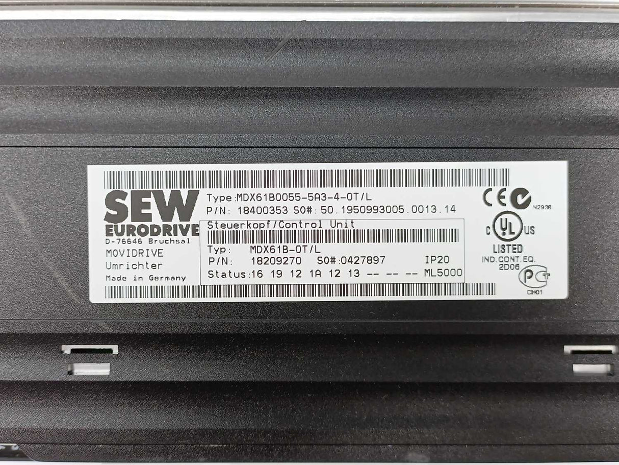 SEW-EURODRIVE MDX61B0055-5A3-4-0T/L Movidrive Control Unit 18210406