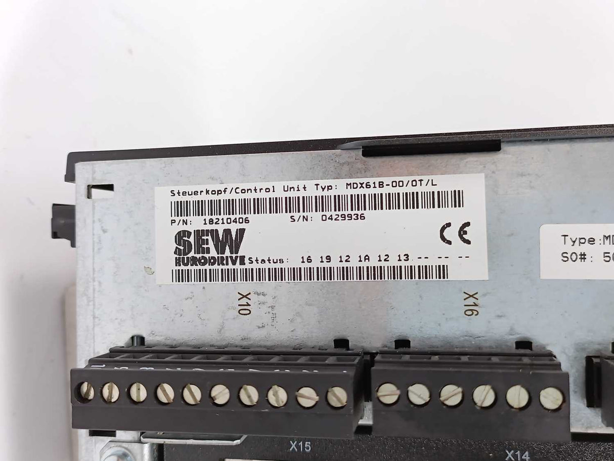 SEW-EURODRIVE MDX61B0015-5A3-4-0T/L Control Unit 18210406