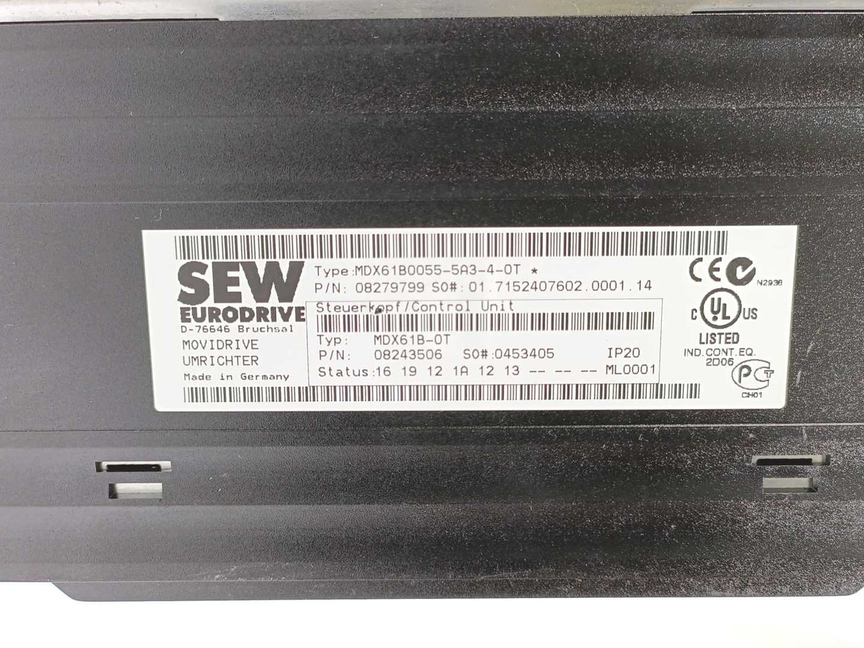 SEW-EURODRIVE MDX61B0055-5A3-4-0T Movidrive Control Unit 08249571