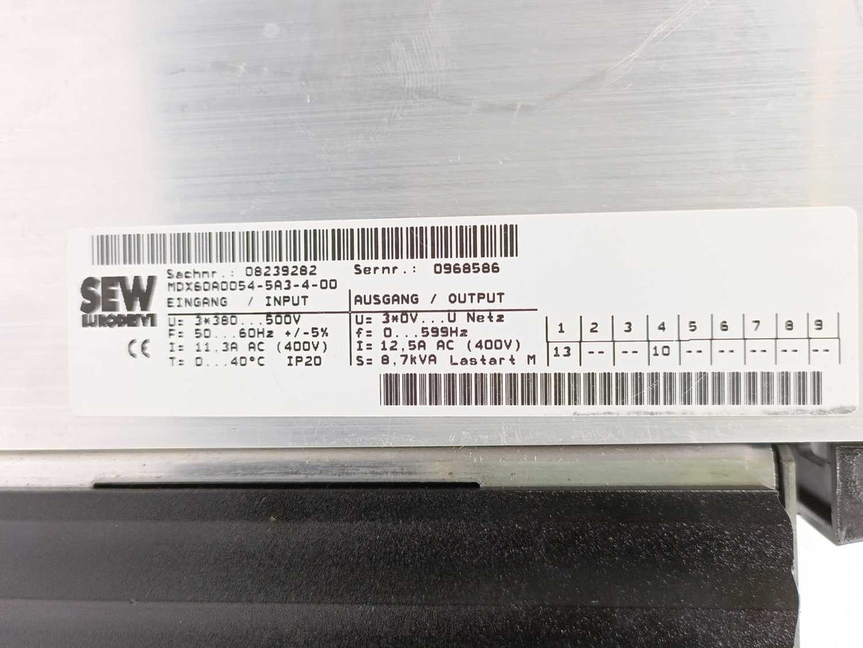 SEW-EURODRIVE MDX61B0055-5A3-4-0T Movidrive Control Unit 08249571