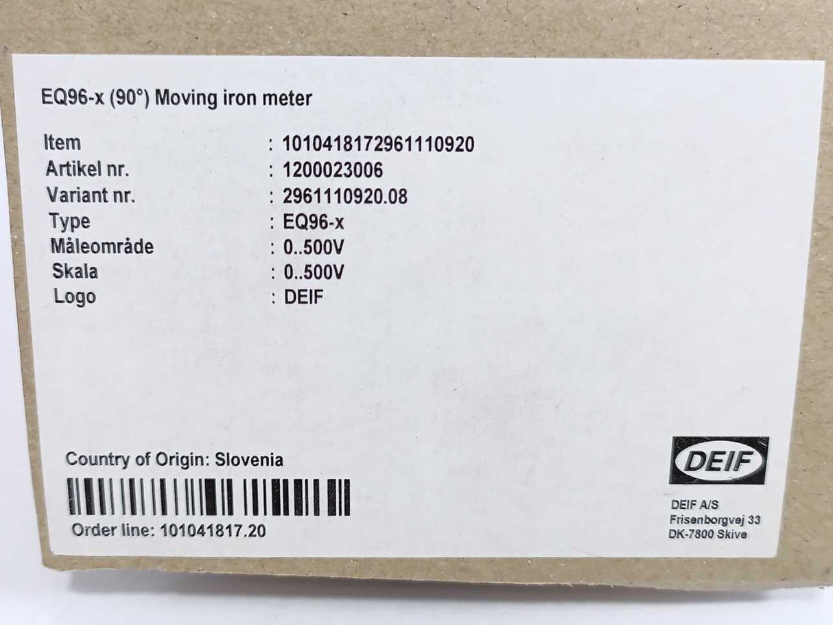 Deif 1200023006C EQ96-x 500V Voltmeter