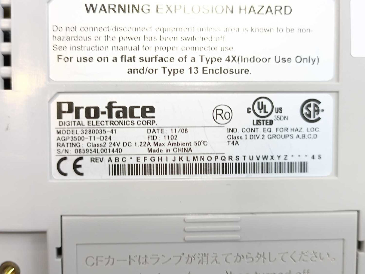 Pro-Face 3280035-41 AGP3500-T1-D24 TFT Color LCD Industrial Operator Interface