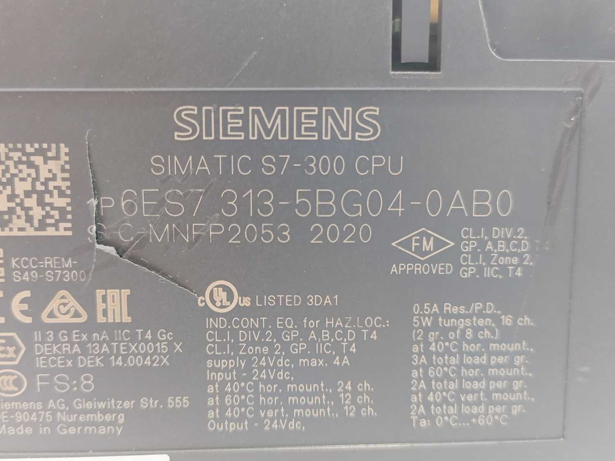 Siemens 6ES7313-5BG04-0AB0 64 KB Memory Card, broken plastik